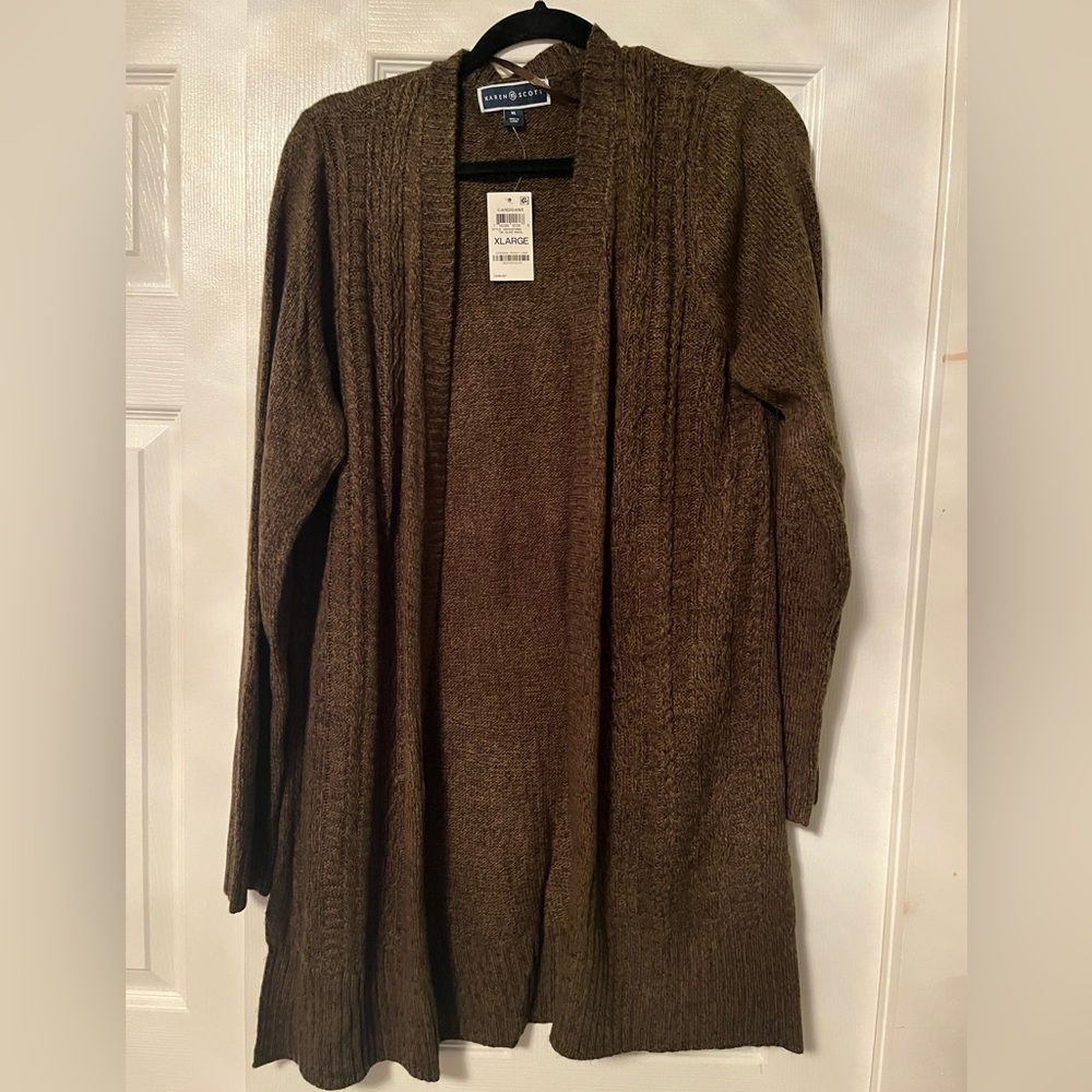 Karen Scott Open Cardigan XL